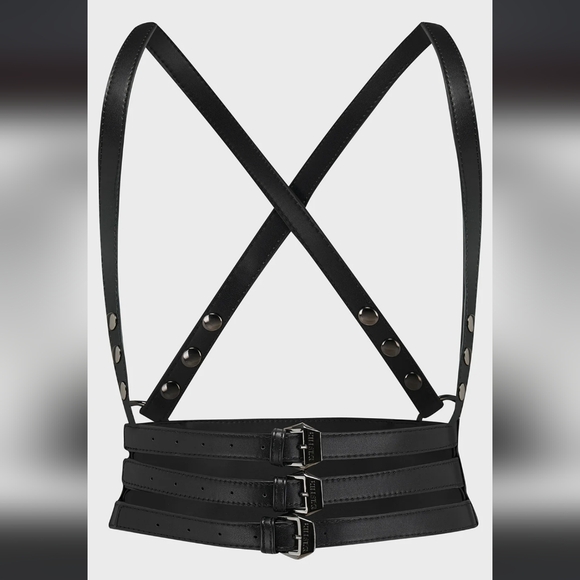 Killstar Accessories - Killstar Black Leather Suspenders